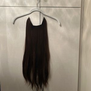 Dark Brown Halo Straight Hair Synthetic